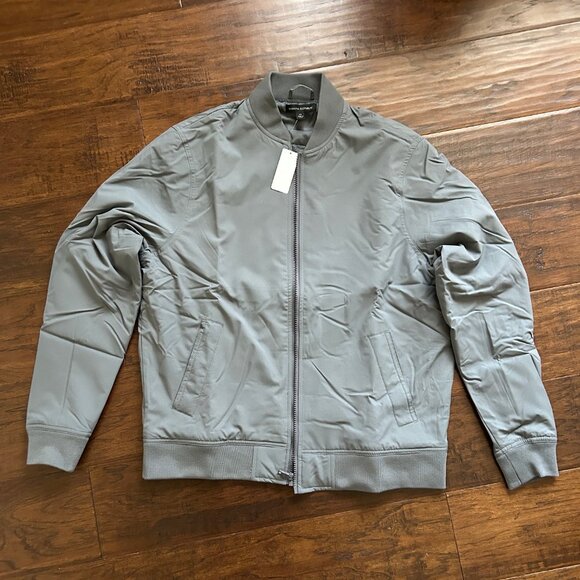 Banana Republic mens gray bomber jacket size medium M NEW with tags - Picture 2 of 5